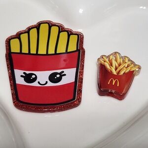 Fries Flatback Focal Bead Beaded Pen Acrylic Badge Crafts Kawaii